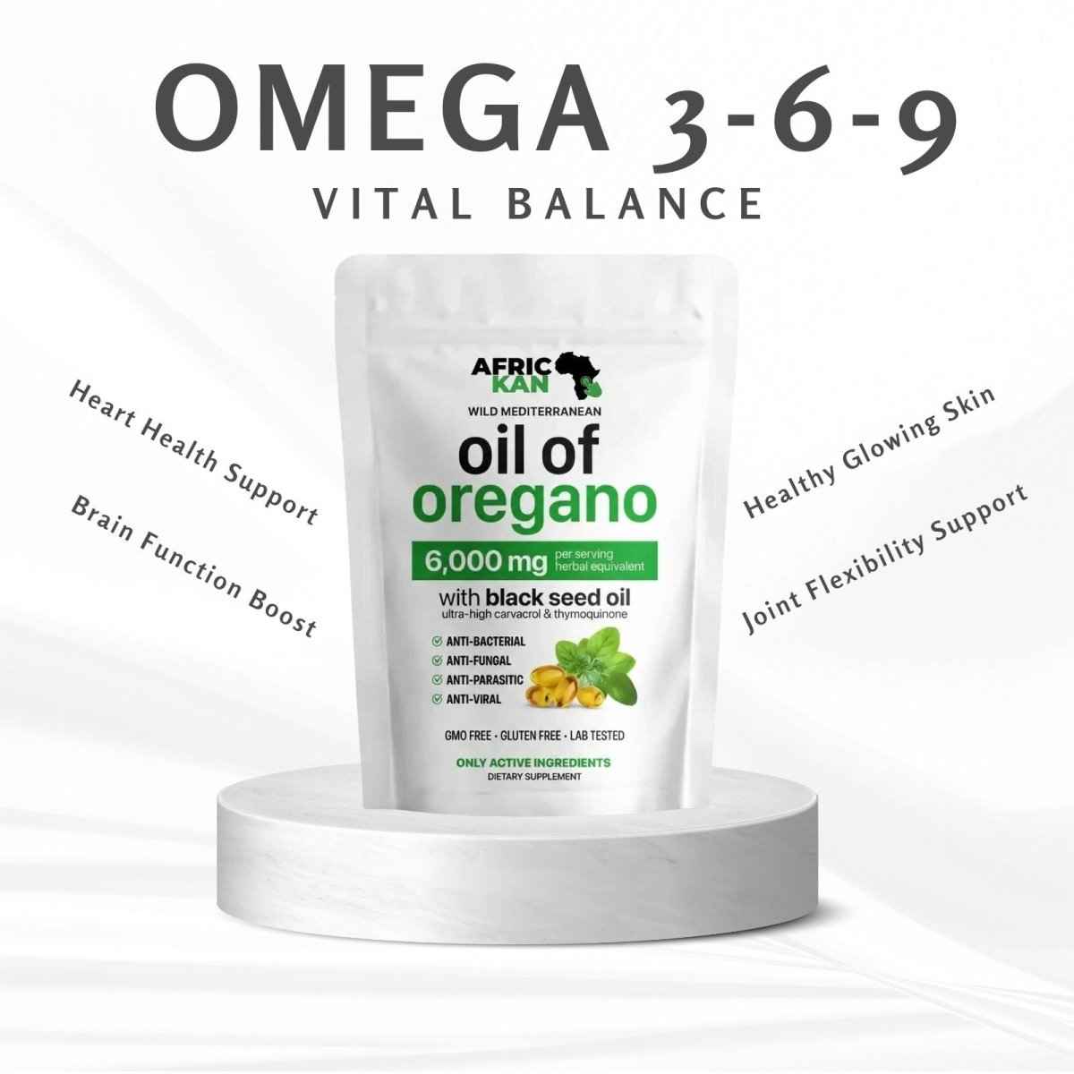 Pure Oregano Immune Softgels – Strong Immune Support with Black Seed Oil (300 SoftGels)