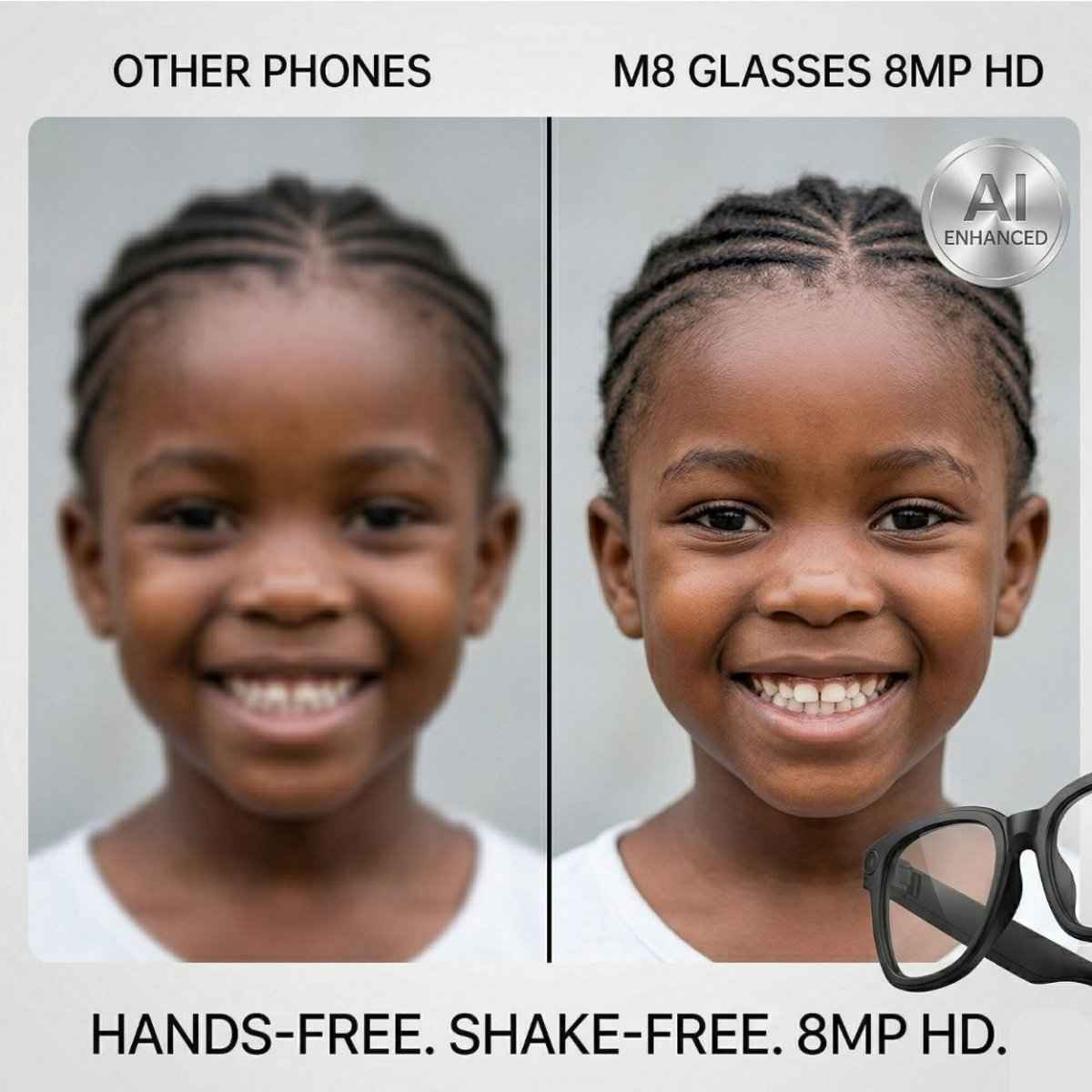 VisionX Elite™ AI Glasses — Ultra-HD Smart Camera Lents