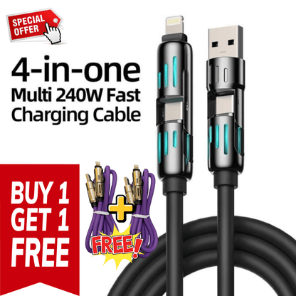 4 in 1 USB Cable |2M| Super Fast All - in - One (🎁 BUY 1 GET 1 FREE 🎁) - AfrickanTZ