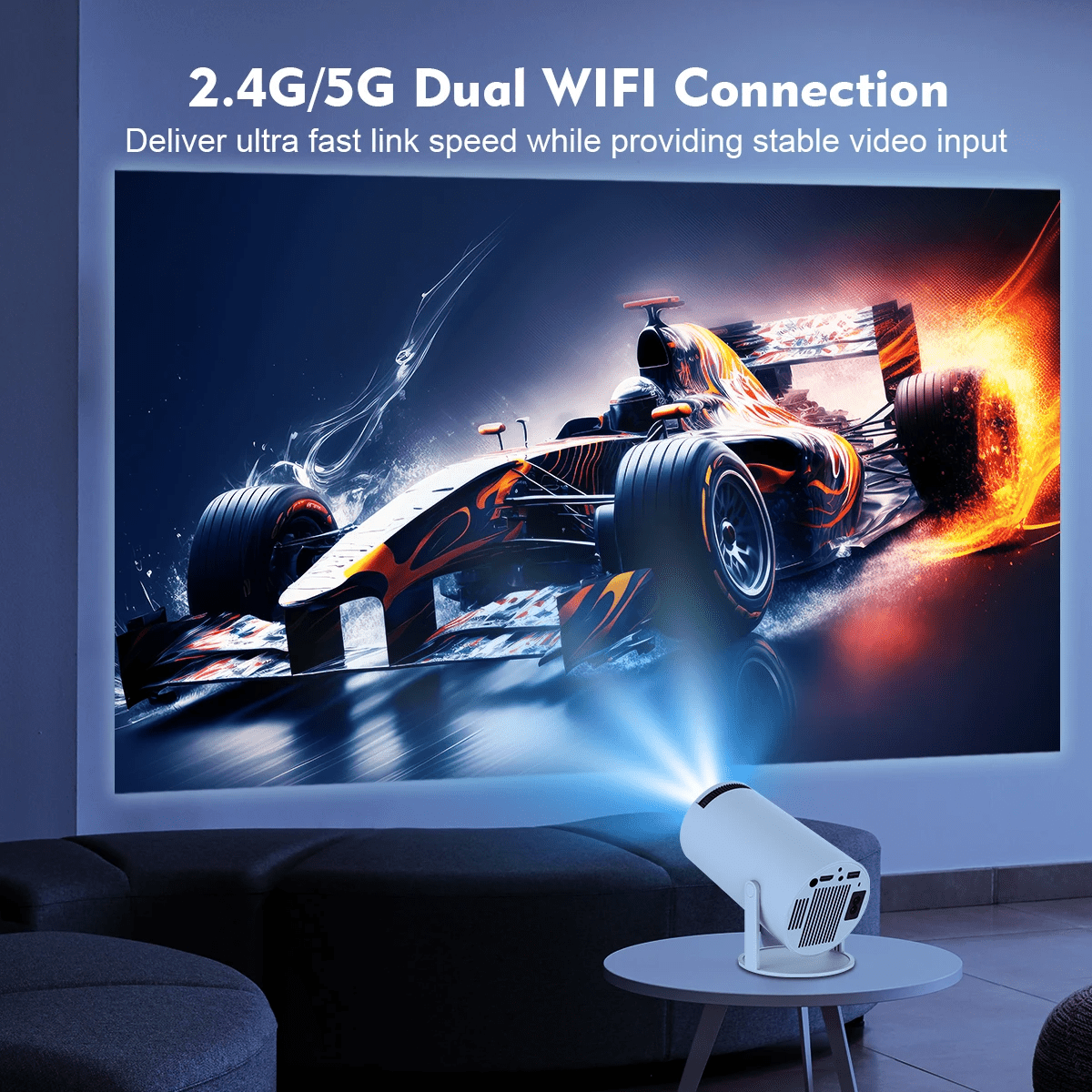4K Android 11 Portable Projector – HY380 Smart Home Theater & Outdoor Cinema - AfrickanTZ