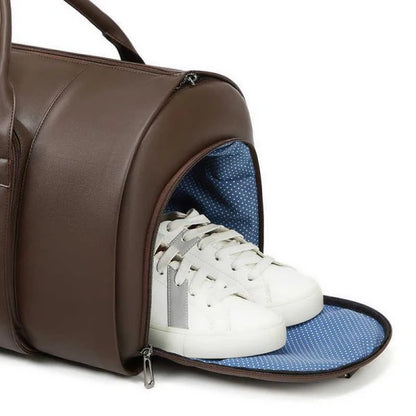 CarryPro™ Full Leather – All-in-One Foldable Garment & Travel Bag.