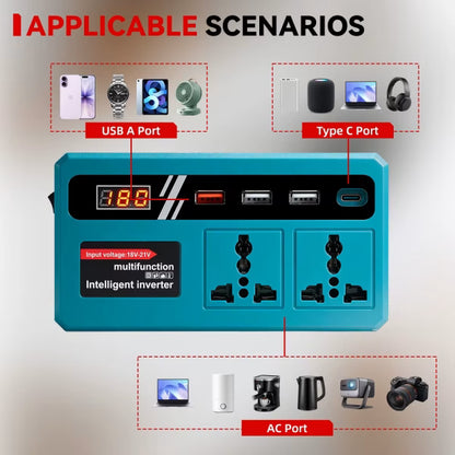 High-Capacity 120W Smart Battery Inverter – Portable AC & USB Power Solution