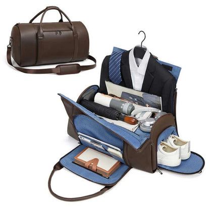 CarryPro™ Full Leather – All - in - One Foldable Garment & Travel Bag. - AfrickanTZ