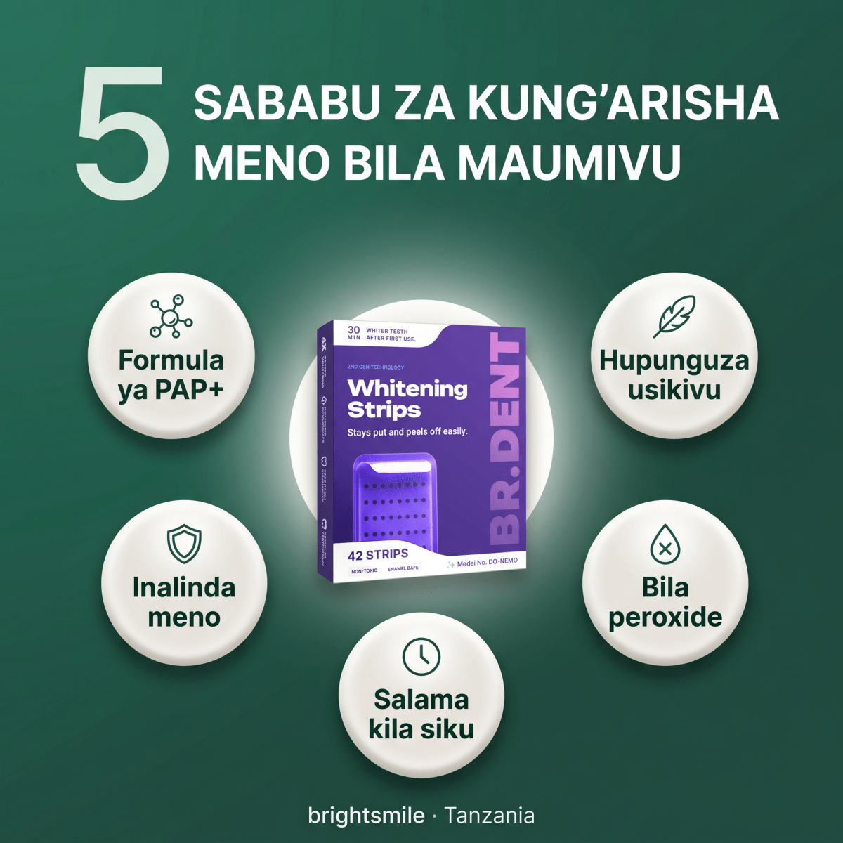 Dr. Dent™ PurpleWhite Strips — Advanced Colour Correcting Formula (42 Pcs) - AfrickanTZ