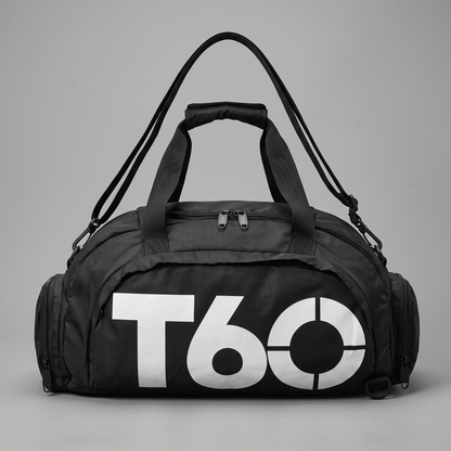 T60 PowerDuffel™ – Waterproof Sports, Gym & Travel Bag(Black | Grey)