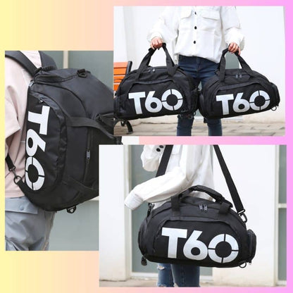 T60 PowerDuffel™ – Waterproof Sports, Gym & Travel Bag(Black | Grey) - AfrickanTZ