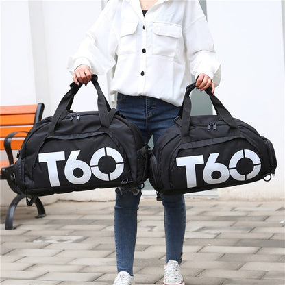 T60 PowerDuffel™ – Waterproof Sports, Gym & Travel Bag(Black | Grey) - AfrickanTZ