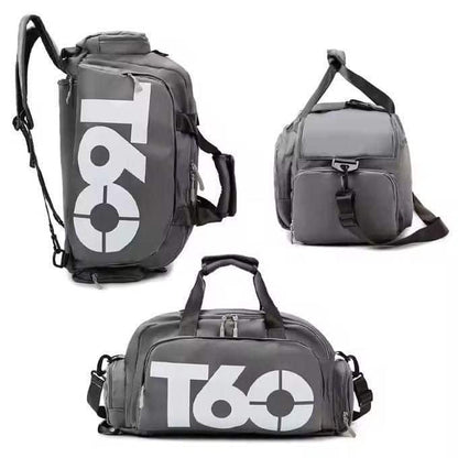 T60 PowerDuffel™ – Waterproof Sports, Gym & Travel Bag(Black | Grey) - AfrickanTZ